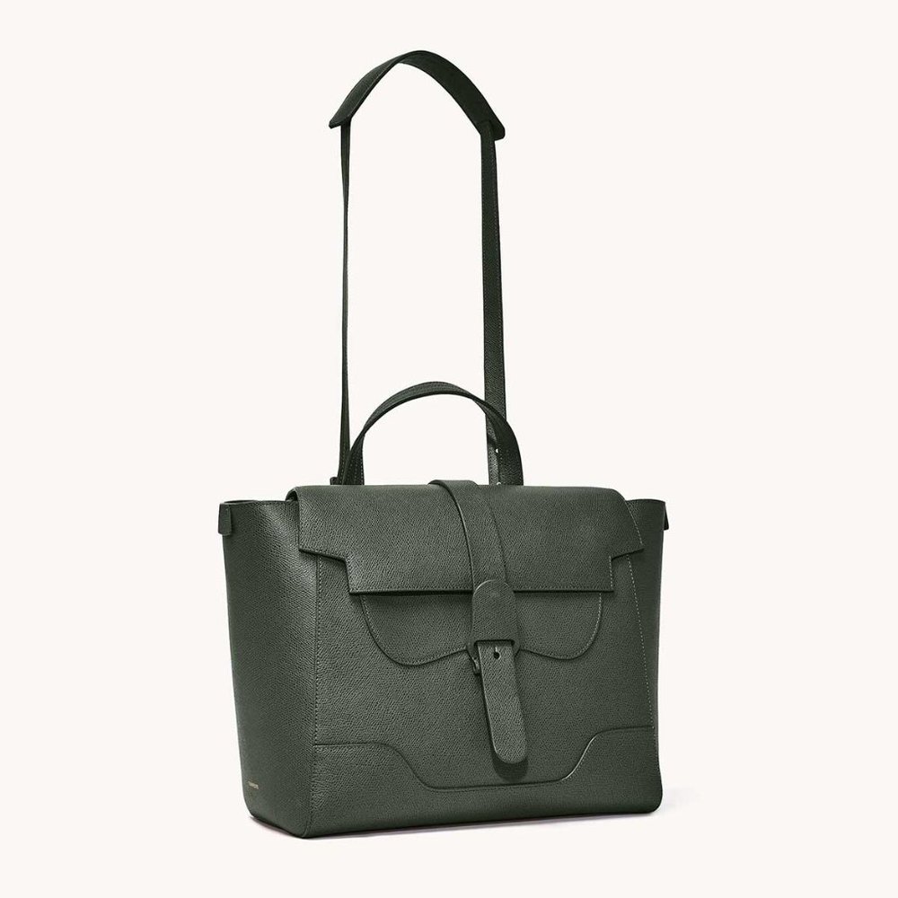 Senreve Vegan Maestra Bag - Pebbled/Forest Green/Gold